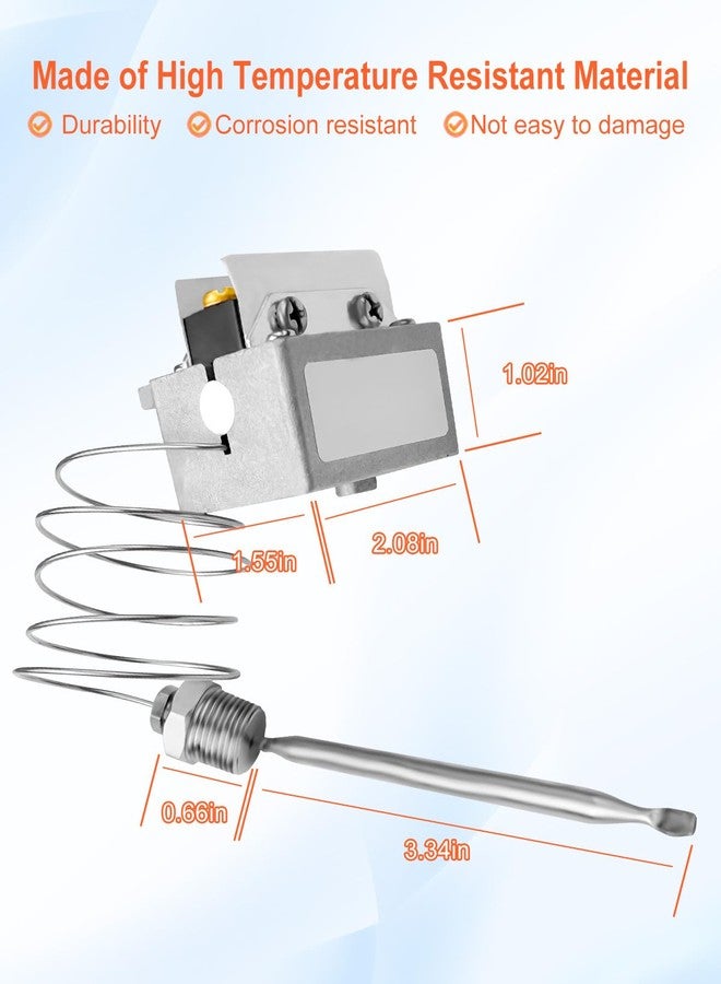 Vaticas 1177 High Limit Thermostat Fryer Switch Fit for Imperial Fryer 1177 Series 42564 P8905-02 11112 A10007 AF35/40 LCCM080360000, Replace 301030005, 3/8" Mpt Stuff Box Hi Limit 450°F - Image 2
